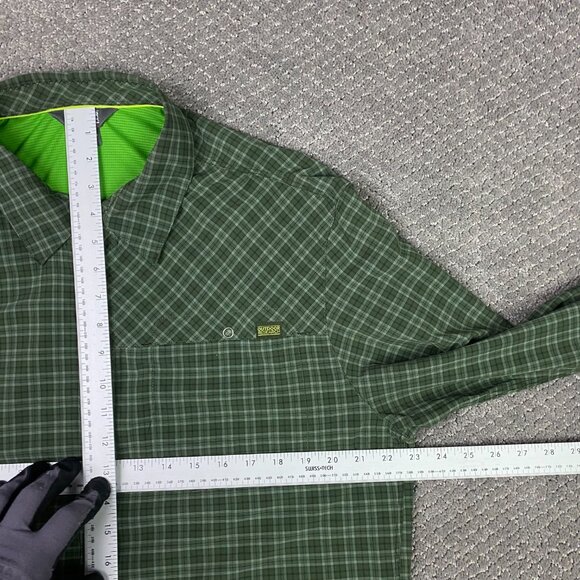 Outdoor Research Astroman Sun Shirt Men's XL Green Plaid Long Sleeve Hiking - Picture 11 of 13